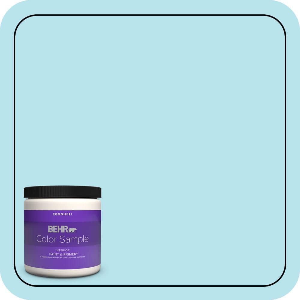 BEHR PREMIUM PLUS 8 oz. #P490-1 Ocean Front Eggshell Enamel Interior Paint & Primer Color Sample