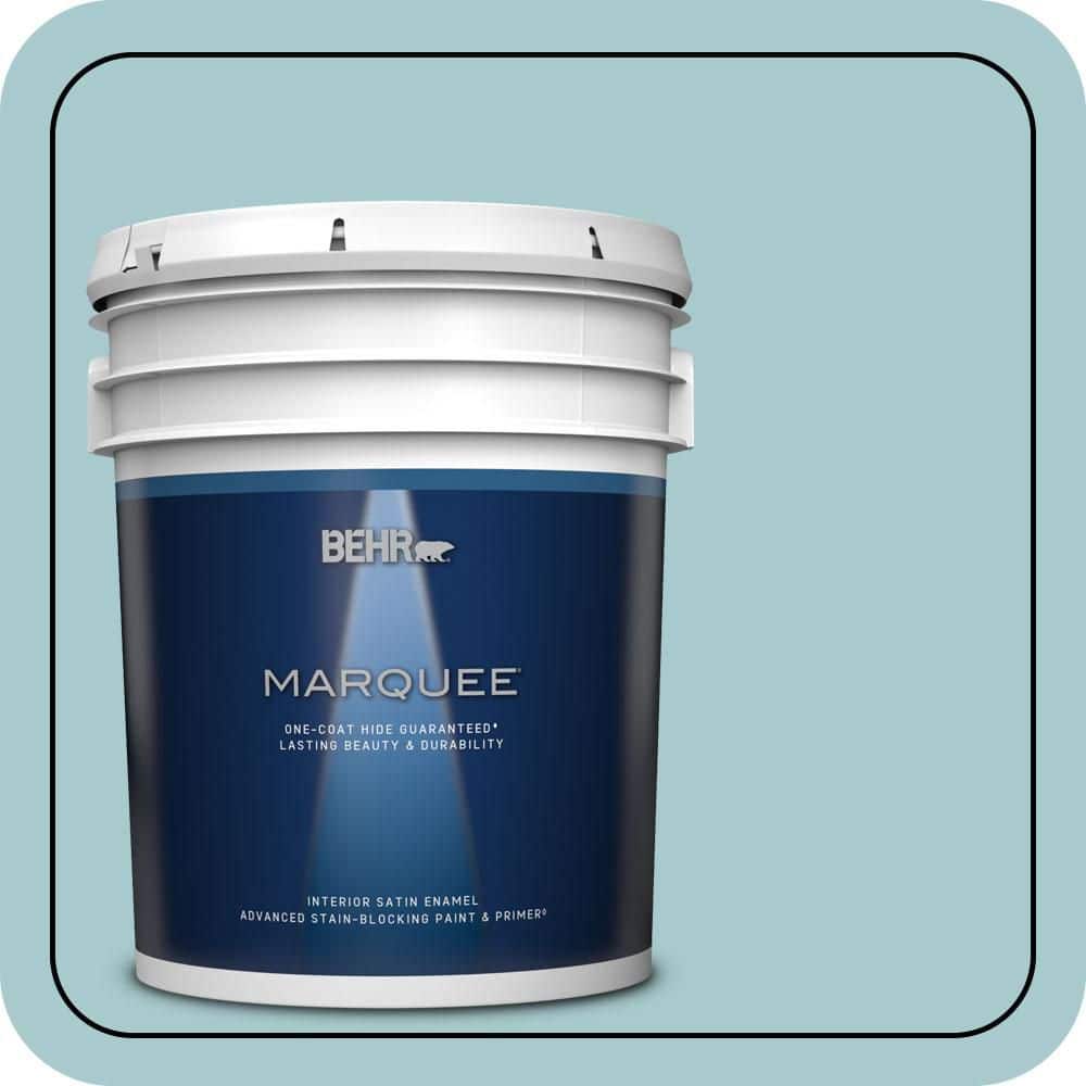 BEHR MARQUEE 5 gal. #PMD-95 Coastal Surf Satin Enamel Interior Paint & Primer