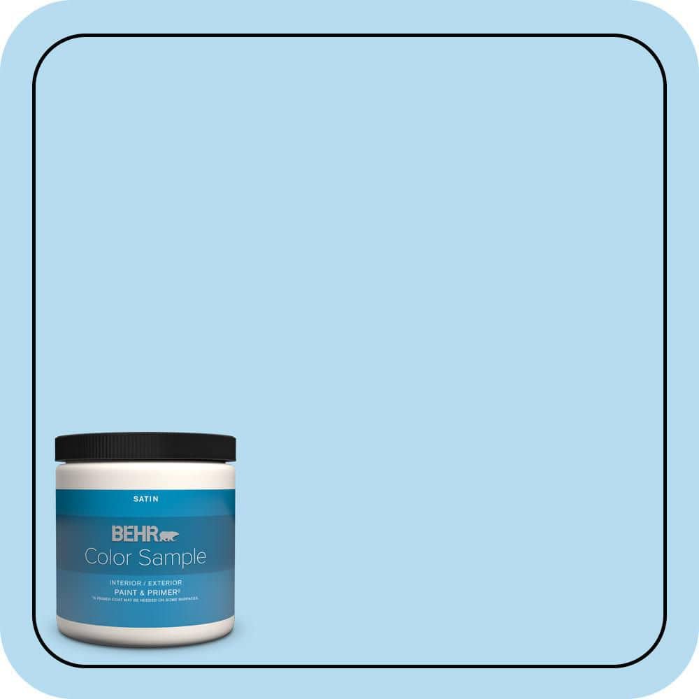 BEHR PREMIUM PLUS 8 oz. #P500-2 Seashore Dreams Satin Enamel Interior/Exterior Paint & Primer Color Sample (1)