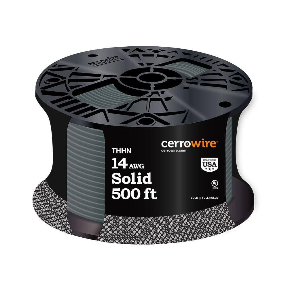 Cerrowire 500 ft. 14 Gauge Gray Solid Copper THHN Wire