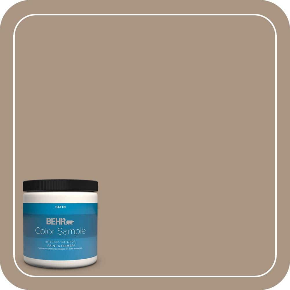 BEHR PREMIUM PLUS 8 oz. #T17-11 Silent Sands Satin Enamel Interior/Exterior Paint & Primer Color Sample (1)