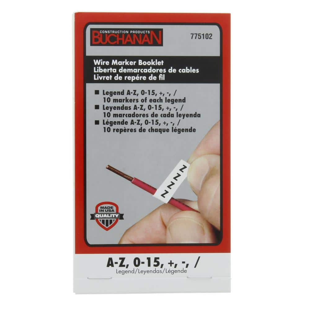 Buchanan Wire Marker Booklet, A-Z, 0-15 Plus