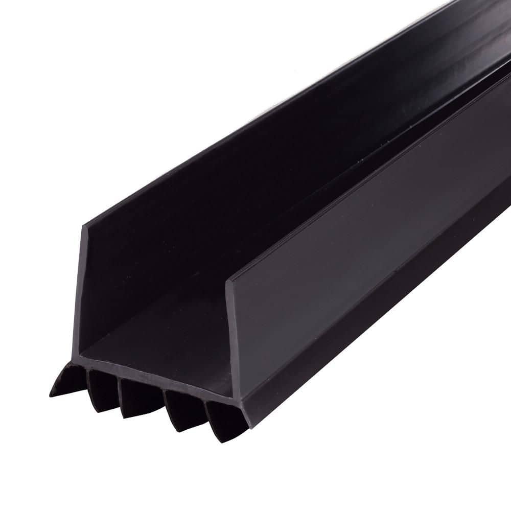M-D Building Products CINCH 1.75 in. x 36 in. Exterior Black Vinyl Door Bottom Seals U-Shape Slide-On Under Door Seal