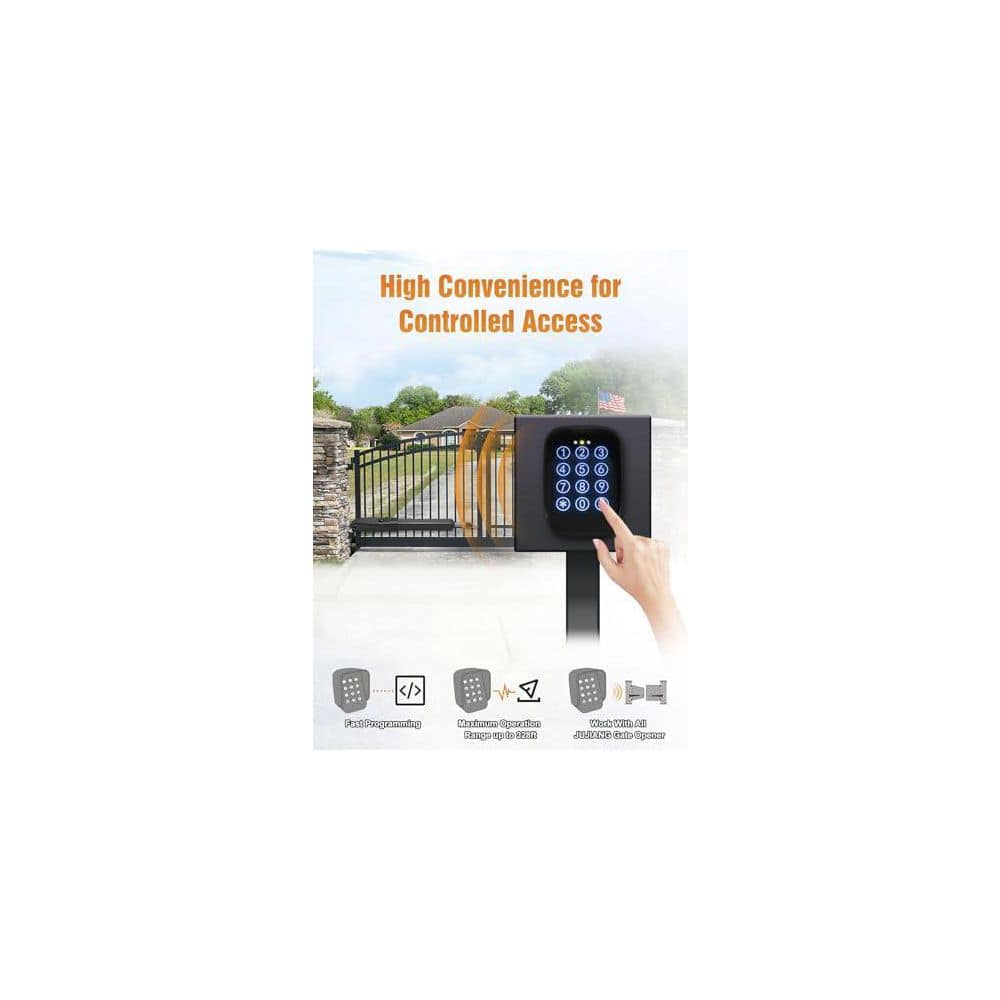 Unbranded Touch Panel Wireless Gate Keypad with Outdoor Cover Digital Code Entry Access Control for Swing Sliding Gate Opener (2)