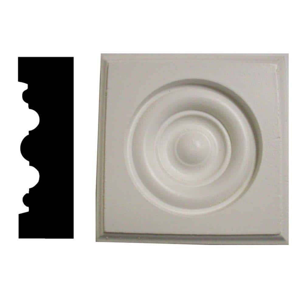 Unbranded 1 in. x 2-3/4 in. x 2-3/4 in. Primed MDF Bullseye Corner Block Moulding (2)