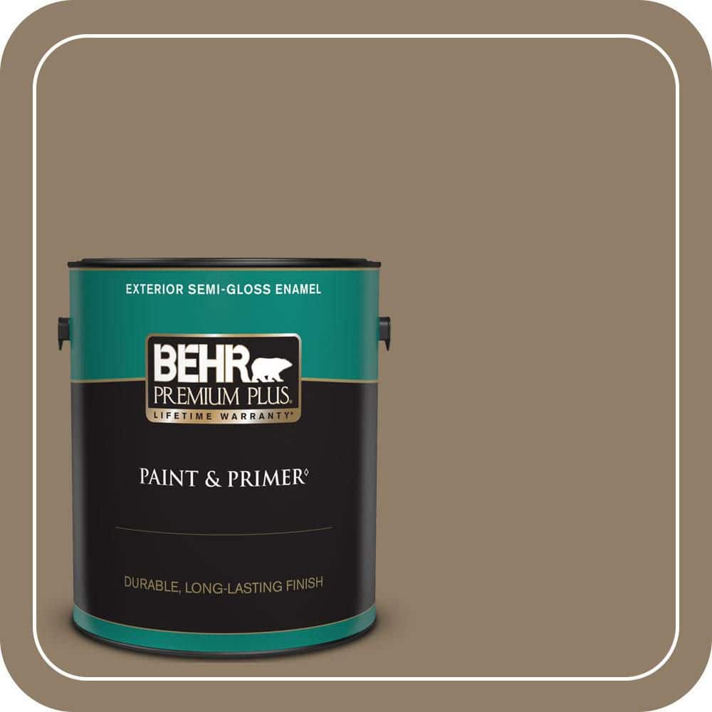 BEHR PREMIUM PLUS 1 gal. #PPU7-03A Sofisticata Semi-Gloss Enamel Exterior Paint & Primer