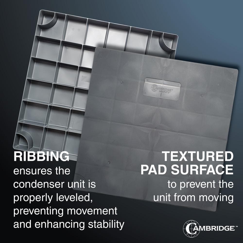 Cambridge 36 in. x 36 in. x 3 in. Plastic Central Air Conditioner Condenser Pad Gray (3)