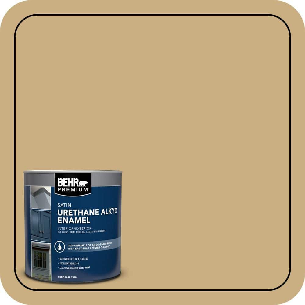 BEHR PREMIUM 1 qt. #S310-4 Perennial Gold Satin Enamel Urethane Alkyd Interior/Exterior Paint