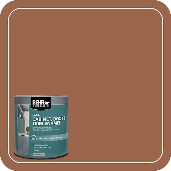 BEHR PREMIUM 1 qt. #SC-122 Redwood Naturaltone Satin Enamel Interior/Exterior Cabinet, Door & Trim Paint (2)