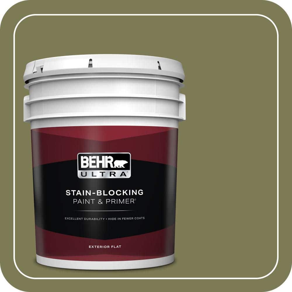 BEHR ULTRA 5 gal. #S370-6 Seaweed Salad Flat Exterior Paint & Primer