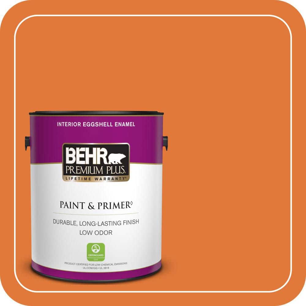 BEHR PREMIUM PLUS 1 gal. #S-G-260 Citrus Blast Eggshell Enamel Low Odor Interior Paint & Primer