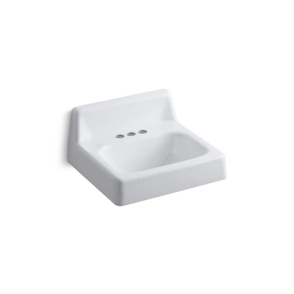 KOHLER Hudson 19 in. Vitreous China Wall Mounted Bathroom Sink in White (1)