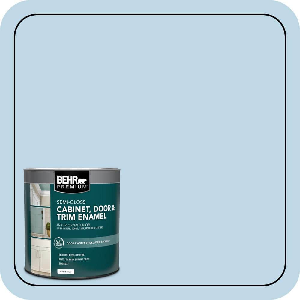 BEHR PREMIUM 1 qt. #M500-1 Tinted Ice Semi-Gloss Enamel Interior/Exterior Cabinet, Door & Trim Paint