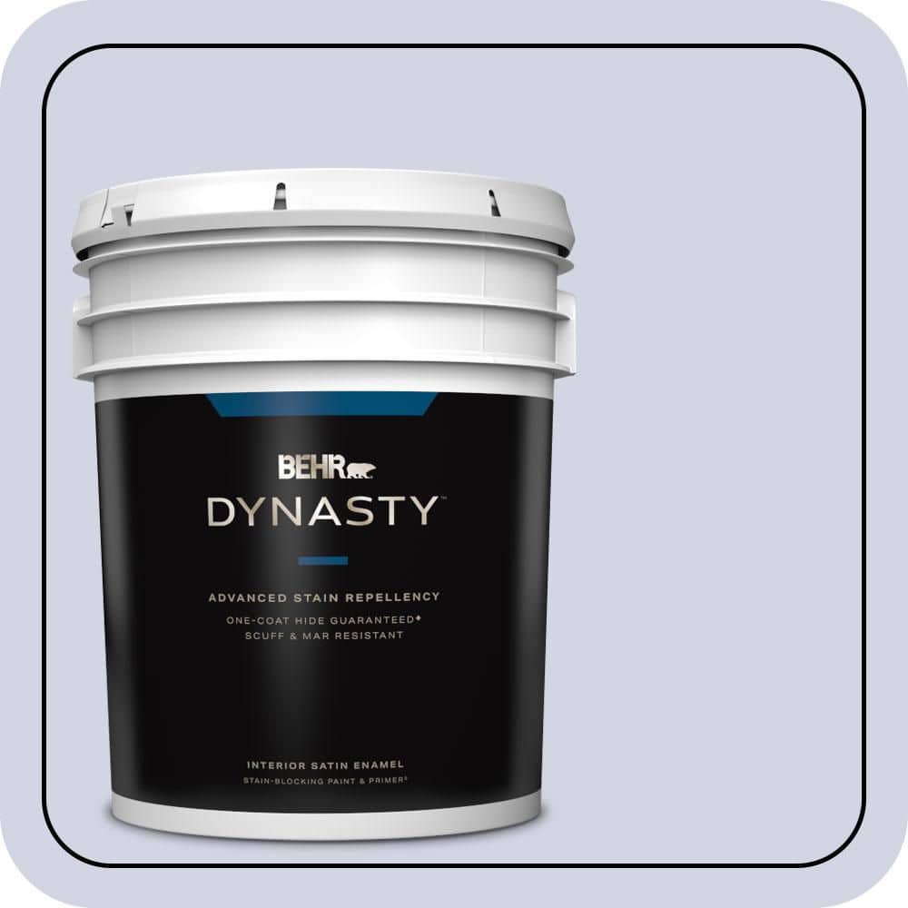 BEHR DYNASTY 5 gal. #PPU16-08 Hint of Violet Satin Enamel Interior Stain-Blocking Paint & Primer