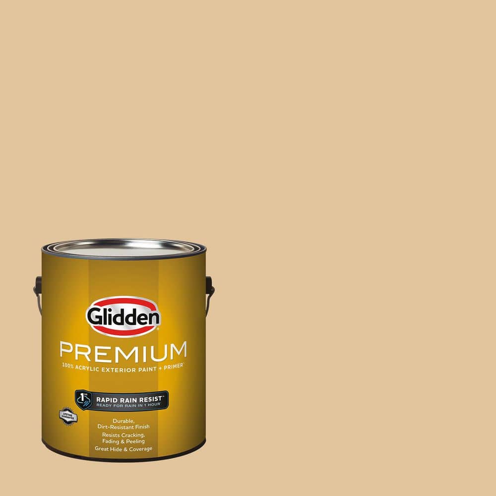 Glidden Premium 1 gal. PPG1089-4 Faint Fawn Semi-Gloss Exterior Paint