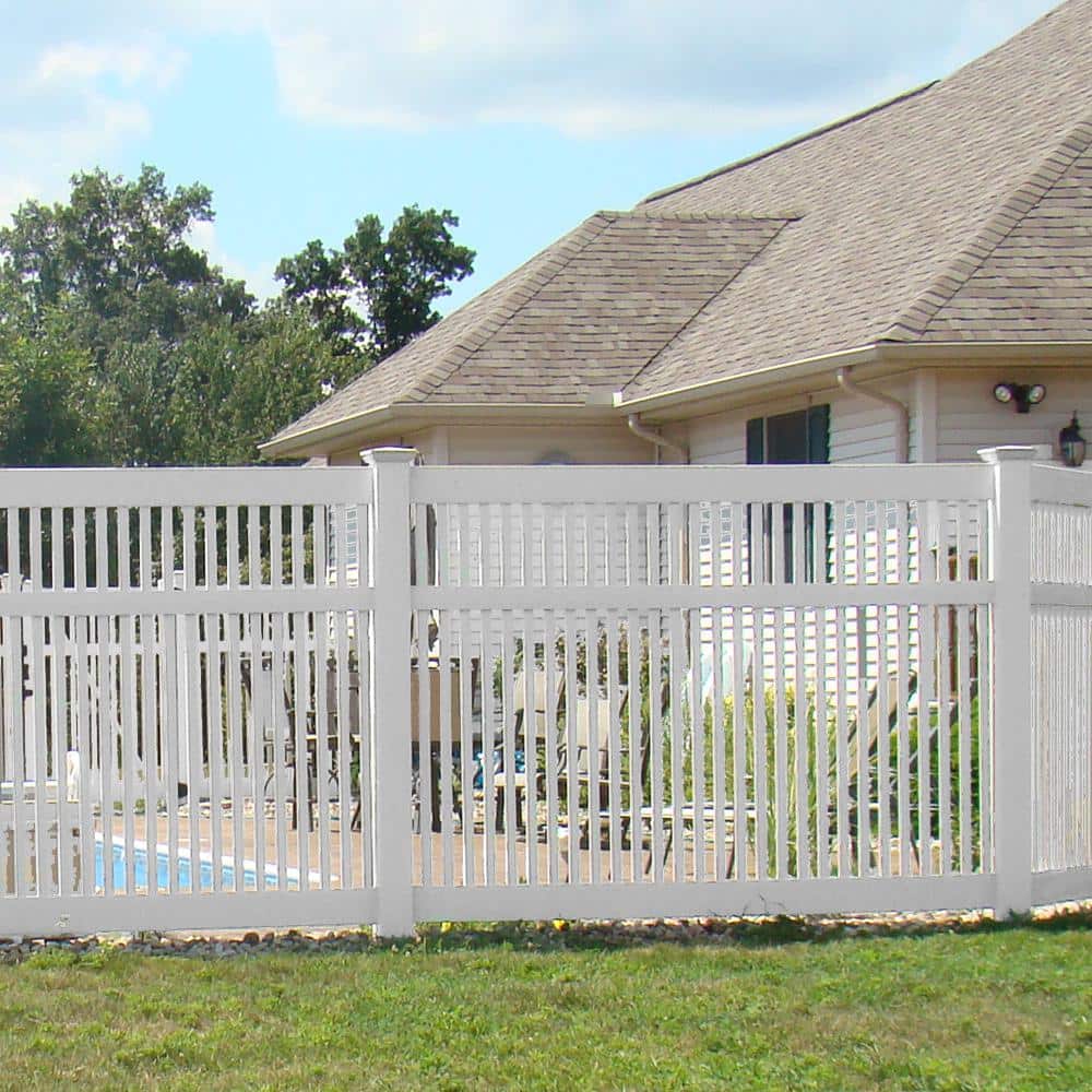 Weatherables Neptune 5 ft. H x 8 ft. W White Vinyl Pool Fence Panel (2)