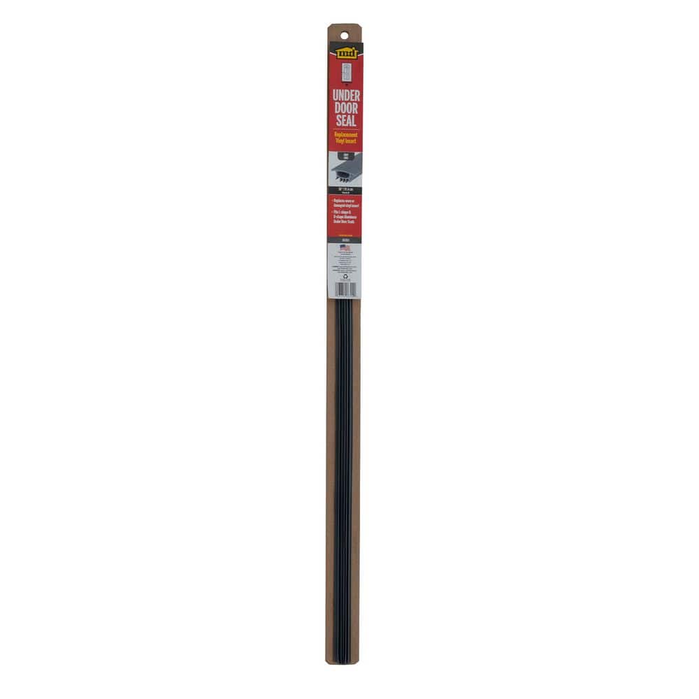 M-D Building Products 1 in. x 0.5 in. x 36 in. Gray Vinyl Under Door Seal Replacement Insert Weatherstrip Jamb Moulding (3)