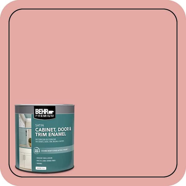 BEHR PREMIUM 1 qt. #MQ4-03 Coral Fountain Satin Enamel Interior/Exterior Cabinet, Door & Trim Paint (2)