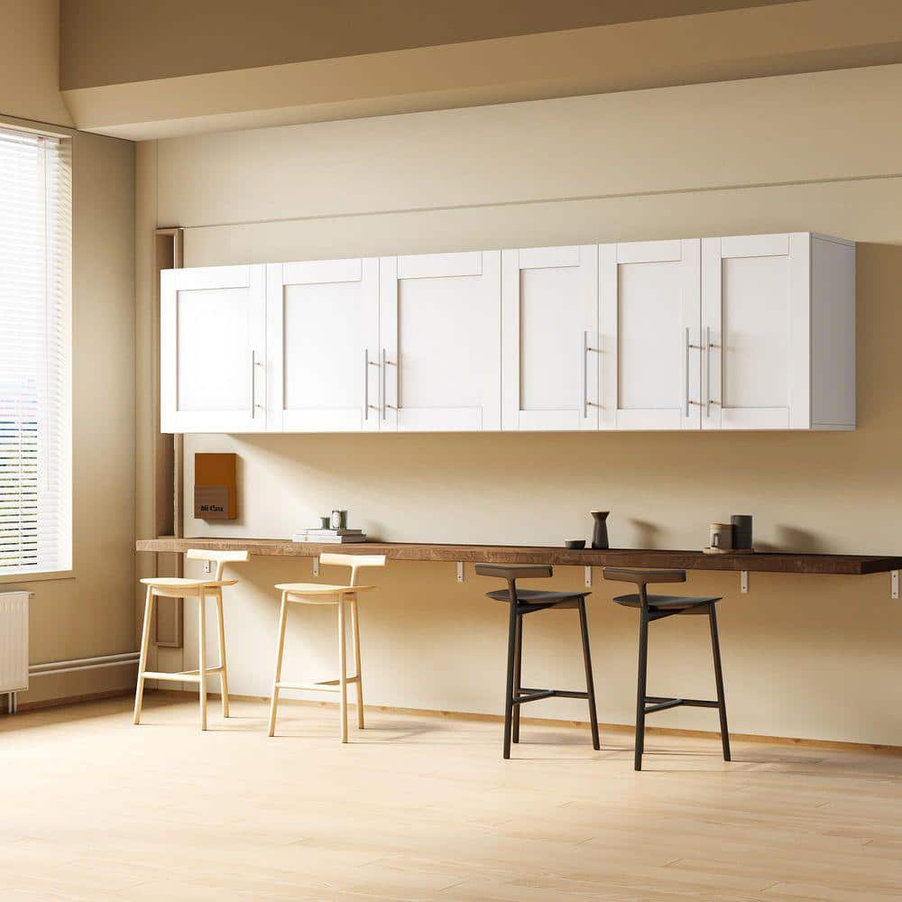 XUJMK 16 in. W x 35 in. D x 20 in. H White Linen Cabinet, Stackable Wall Mounted Storage Cabinet, Bathroom Medicine Cabinet