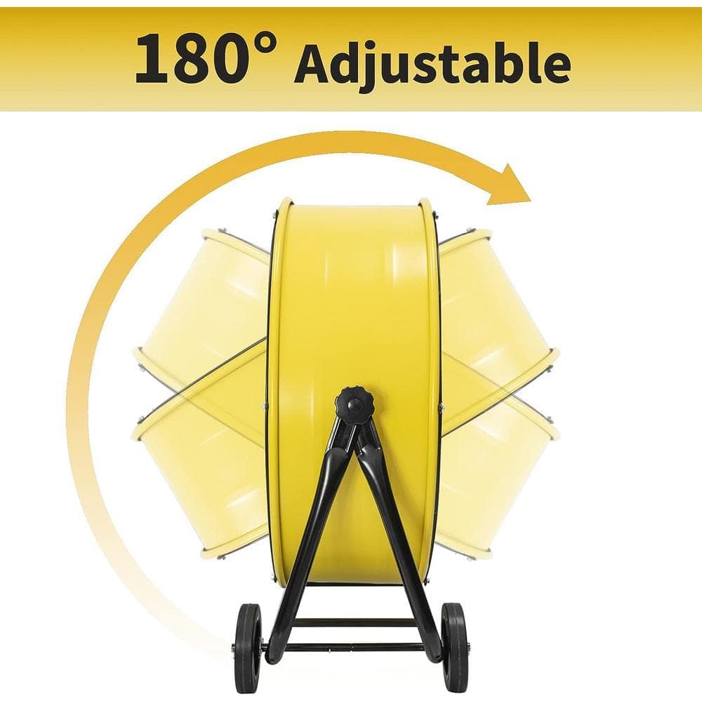 Edendirect 24 in. BLDC Drive Drum Fan in Yellow with Solid Wheels, Tough Handle, Variable Speed Control, Low Noise, UL Listed (2)
