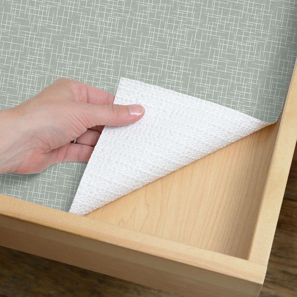 Con-Tact Gr. Prints Prem. Linen Sage 18 in. D x 10 ft. L Vinyl Top, Stain Resistant Drawer and Shelf Liner (1 pack) (4)