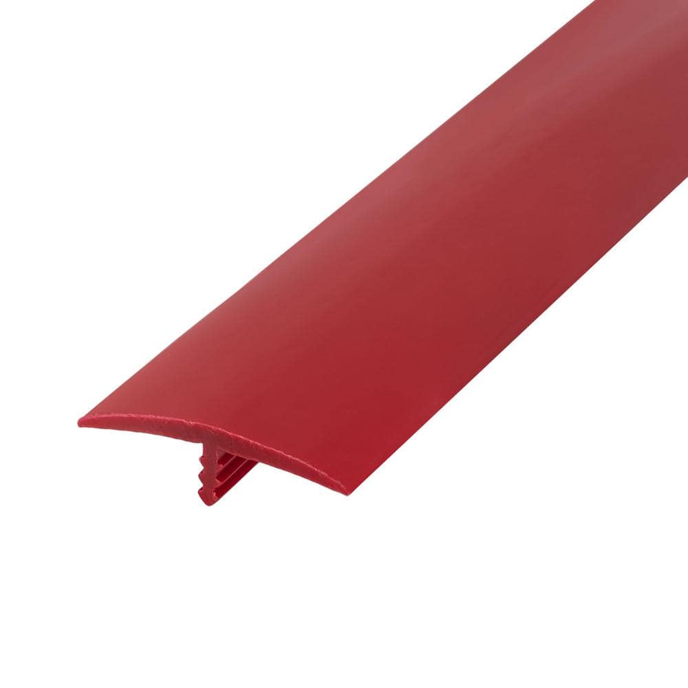 Outwater 1-1/4 in. Red Flexible Polyethylene Center Barb Hobbyist Pack Bumper Tee Moulding Edging 12 ft. long Coil (1)