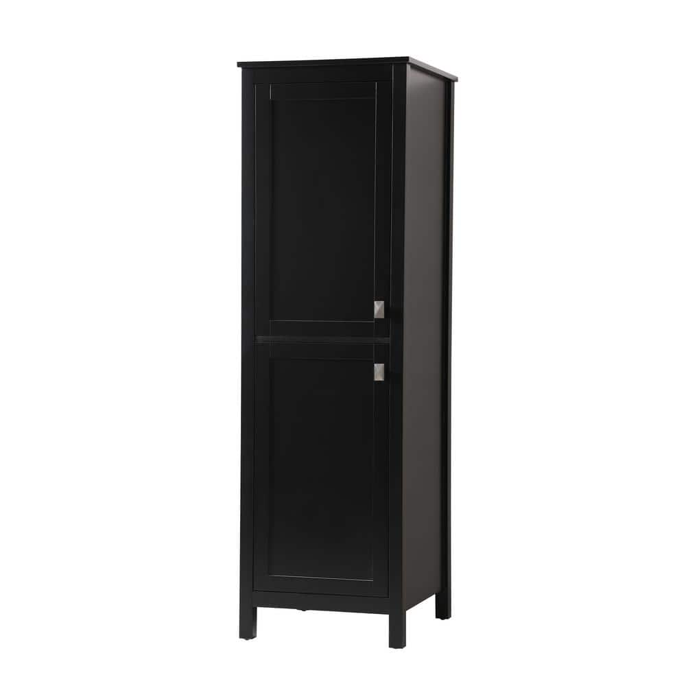 Unbranded Timeless Home 20 in. W x 22 in. D x 65 in. H Black Freestanding Linen Cabinet (3)