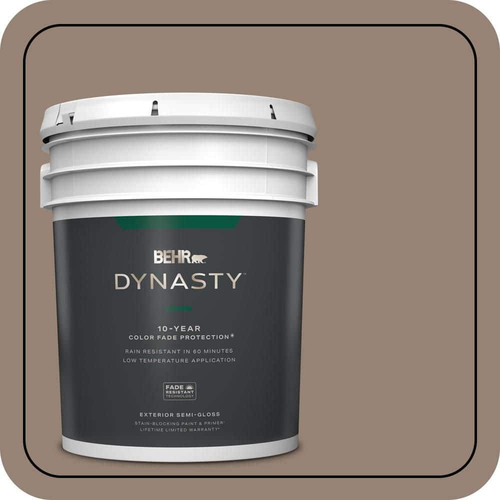 BEHR DYNASTY 5 gal. #N230-5 Dry Brown Semi-Gloss Enamel Exterior Stain-Blocking Paint & Primer