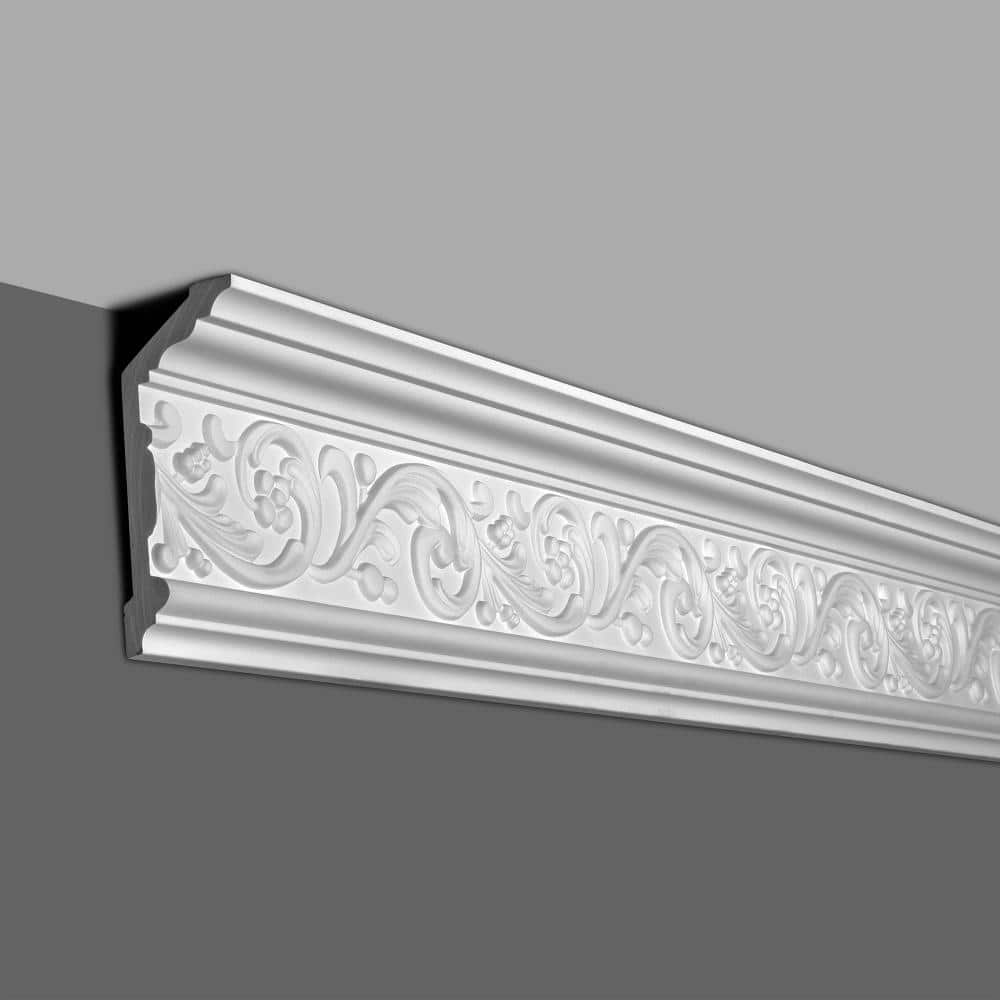 American Pro Decor 2-1/2 in. x 5-7/8 in. x 96 in. Floral Polyurethane Crown Moulding Pro Pack 16 LF (2-Pack) (2)