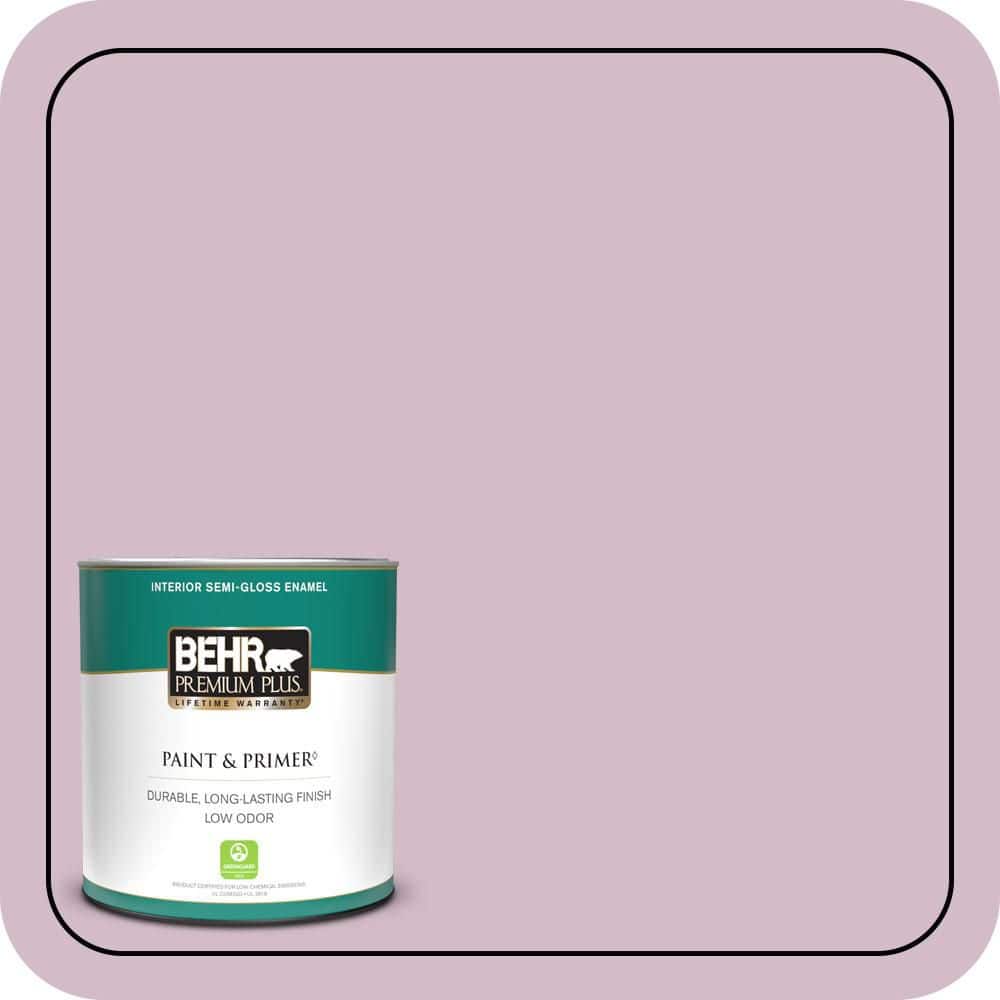 BEHR PREMIUM PLUS 1 qt. #T12-16 Queens Tart Semi-Gloss Enamel Low Odor Interior Paint & Primer