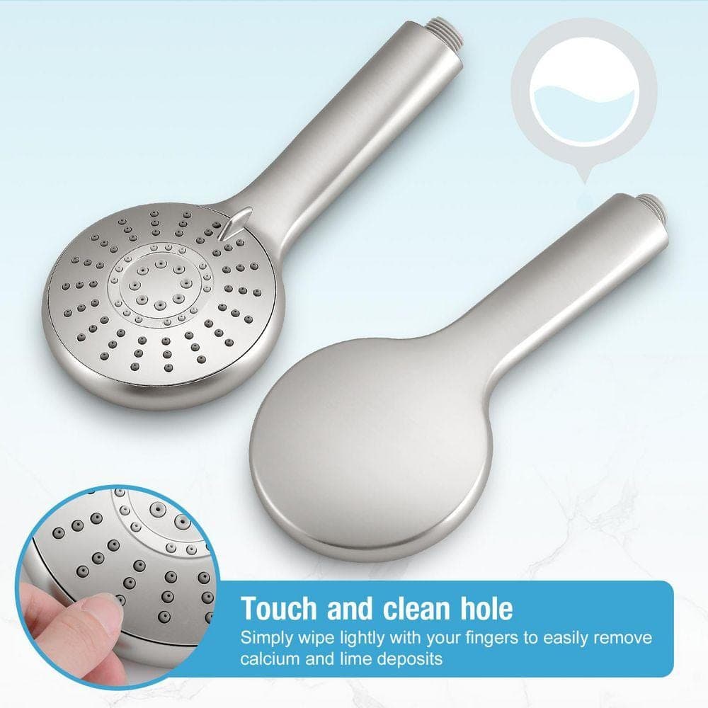 AKLFGN Single Handle 5-Spray Round Shower Faucet 1.75 GPM with Adjustable Stream in Brushed Nickel (2)