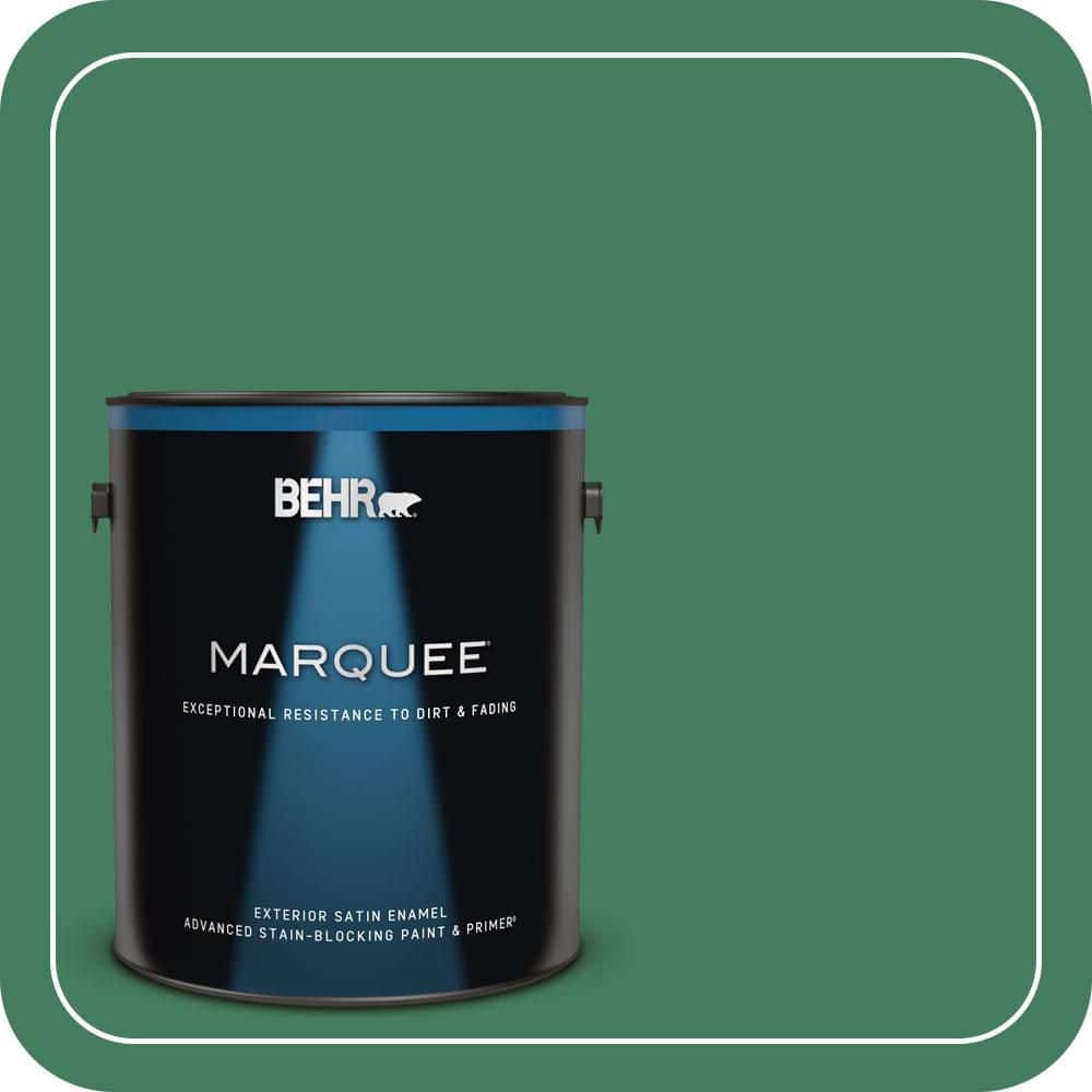 BEHR MARQUEE 1 gal. #470D-6 Greenbelt Satin Enamel Exterior Paint & Primer