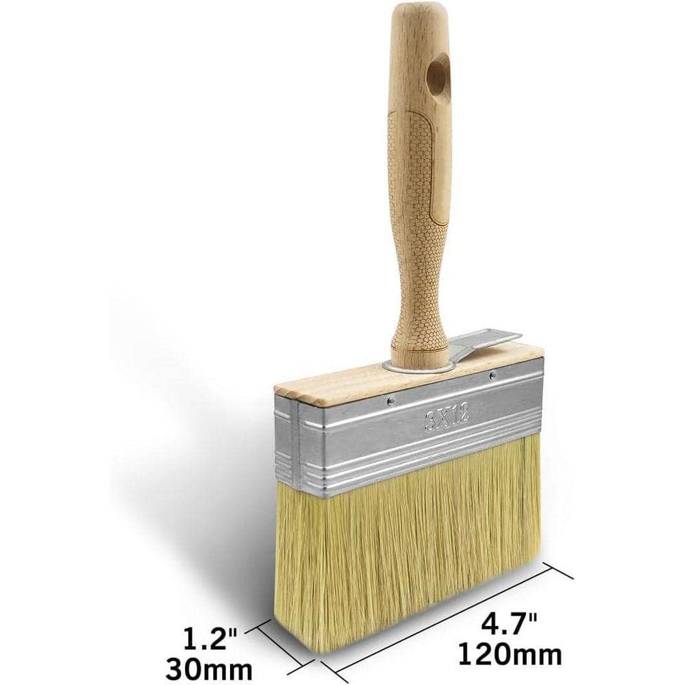 KIWDZFU 4.5 in. Large Limewash Paint Brush Set - Deck Stain Brush Applicator for Wall, Wood, Fence, and Floor Painting (2-Pack) (2)