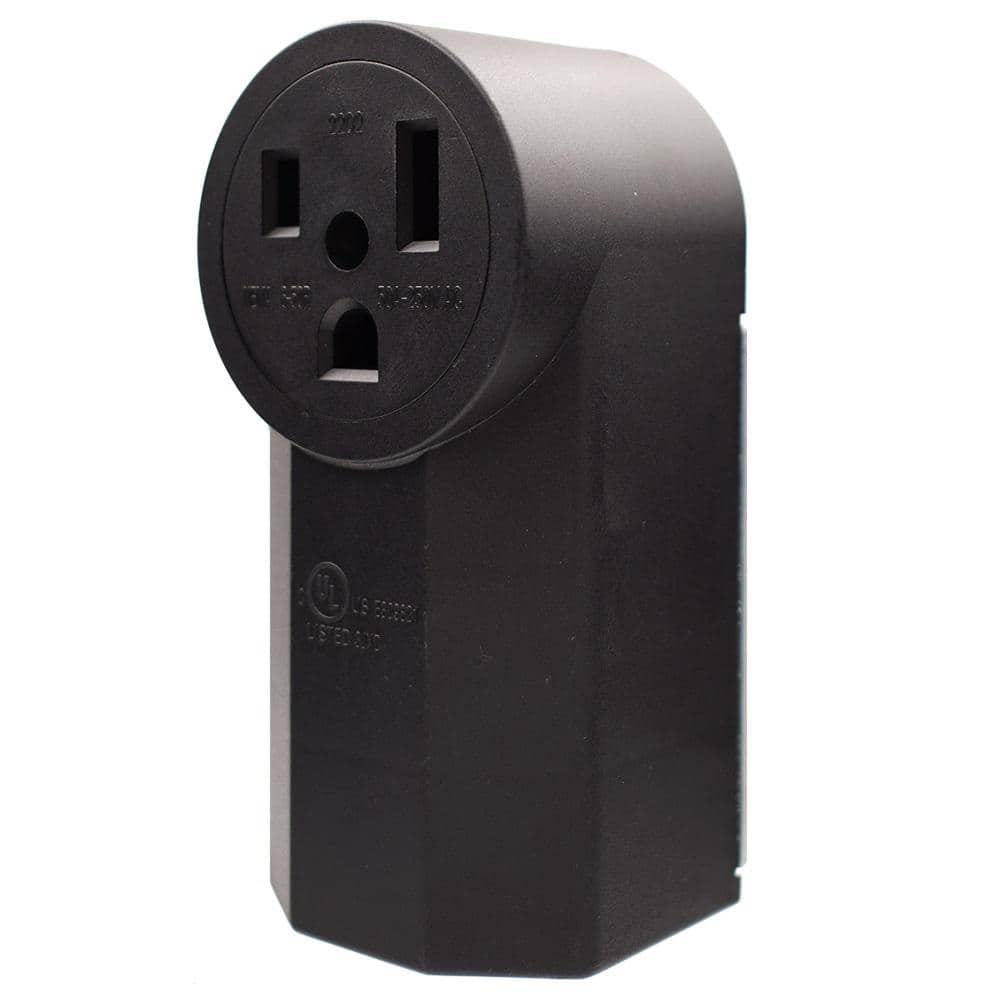 ELEGRP 50 Amp 250-Volt, NEMA 6-50R Surface Mount Power Outlet, Single Straight Blade Range and Dryer Outlet Grounding, Black (3)