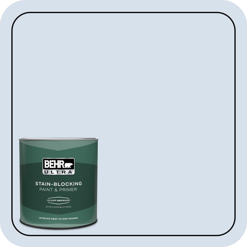 BEHR ULTRA 1 qt. #610C-1 Northern Star Extra Durable Semi-Gloss Enamel Interior Paint & Primer