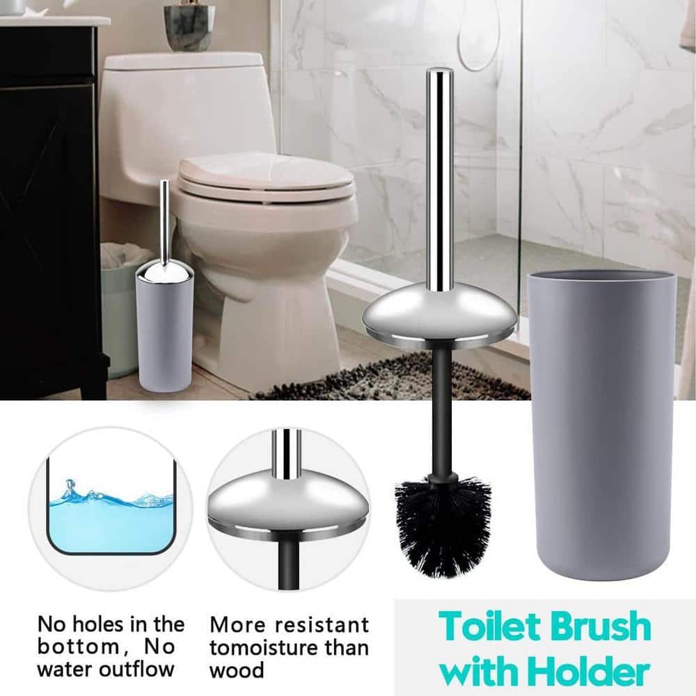 Dyiom Bathroom Accessories Set 6-Piece Plastic Gift Set, Gray, Storage Jar/Container (3)