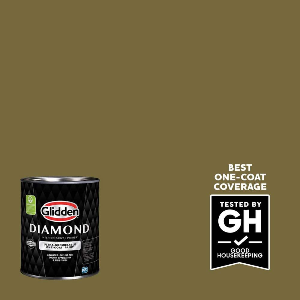 Glidden Diamond 1 qt. PPG1111-7 Sphagnum Moss Semi-Gloss Interior Paint with Primer