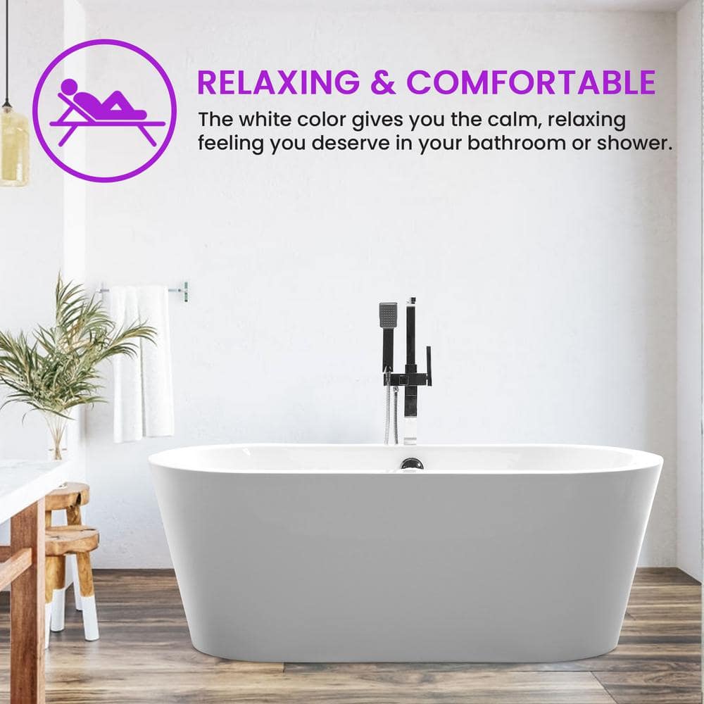 Vanity Art Lorient Acrylic Flatbottom Freestanding Bathtub (3)