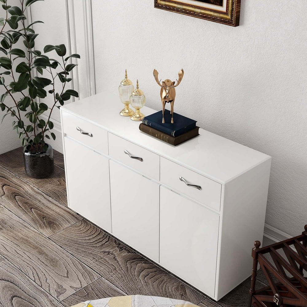 XUJMK 53 in. W 16 in. D 33 in. H Linen Cabinet, Farmhouse Buffet Cabinet Storage Sideboard for Dining Living Room (2)