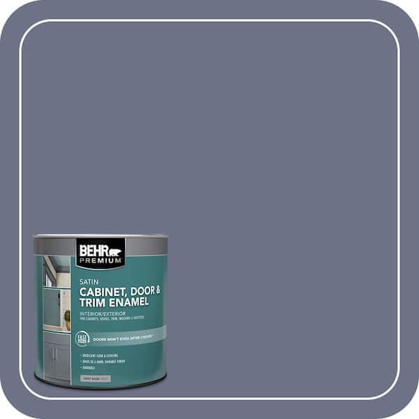 BEHR PREMIUM 1 qt. #PPU16-17 Blue Aura Satin Enamel Interior/Exterior Cabinet, Door & Trim Paint (2)