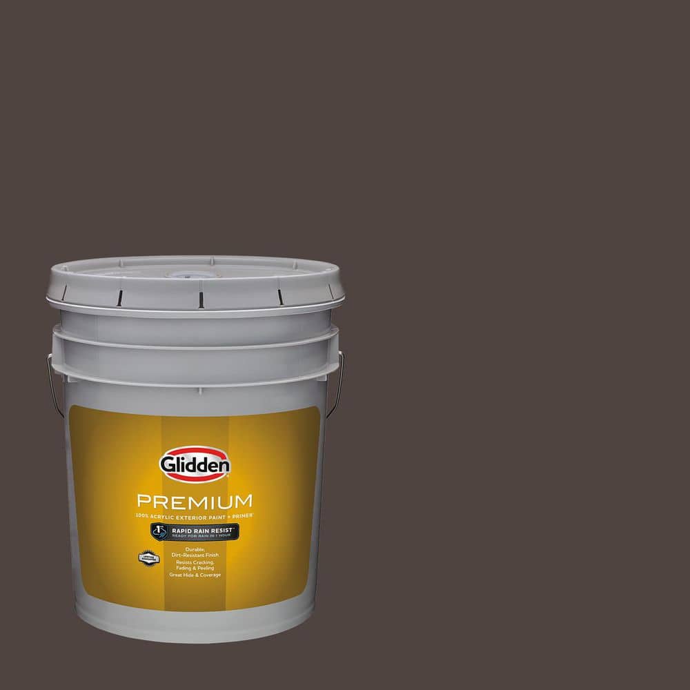 Glidden Premium 5-gal. Dark Granite PPG1005-7 Flat Exterior Latex Paint