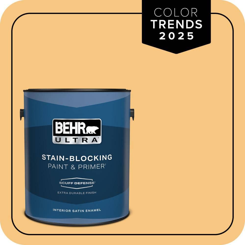 BEHR ULTRA 1 gal. #PPU6-07 Jackfruit Extra Durable Satin Enamel Interior Paint & Primer