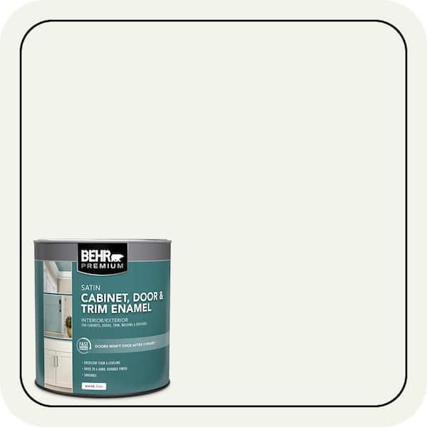 BEHR PREMIUM 1 qt. #BWC-05 Quiet Whisper Satin Enamel Interior/Exterior Cabinet, Door & Trim Paint (2)