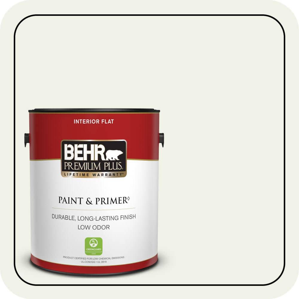BEHR PREMIUM PLUS 1 gal. #PPU18-07 Falling Snow Flat Low Odor Interior Paint & Primer