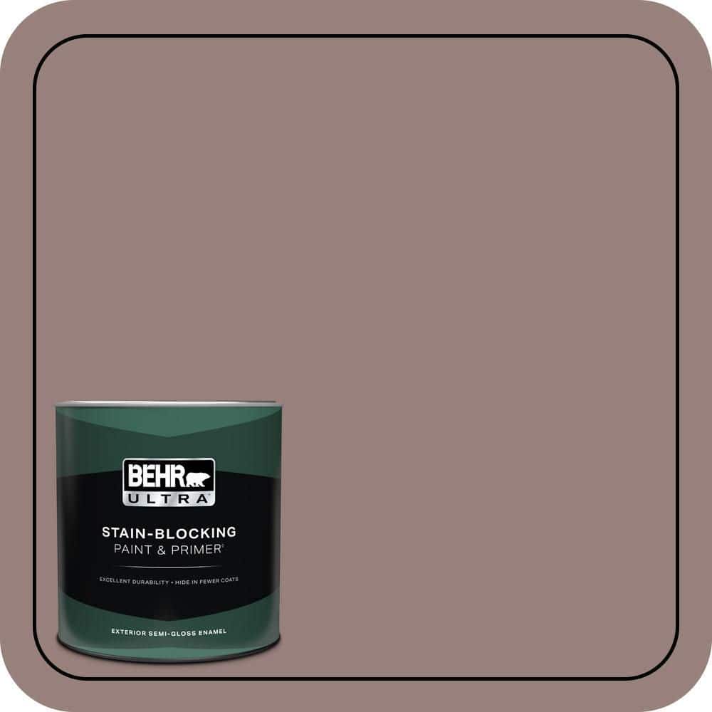 BEHR ULTRA 1 qt. #N130-5 Mystere Semi-Gloss Enamel Exterior Paint & Primer