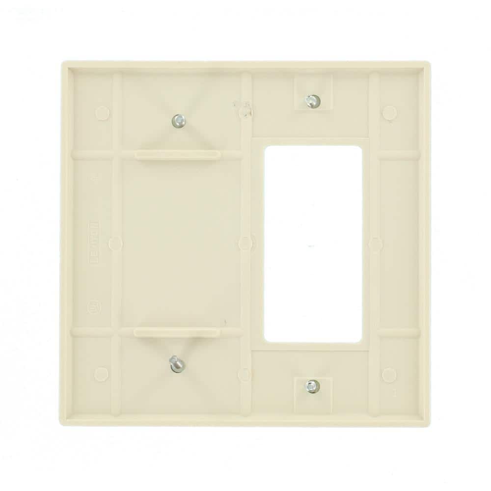 Leviton 2-Gang Light Almond 1-Decora/Rocker / 1-Blank Plastic Midway/Midsize Wall Plate (1-Pack) 80608-T (3)