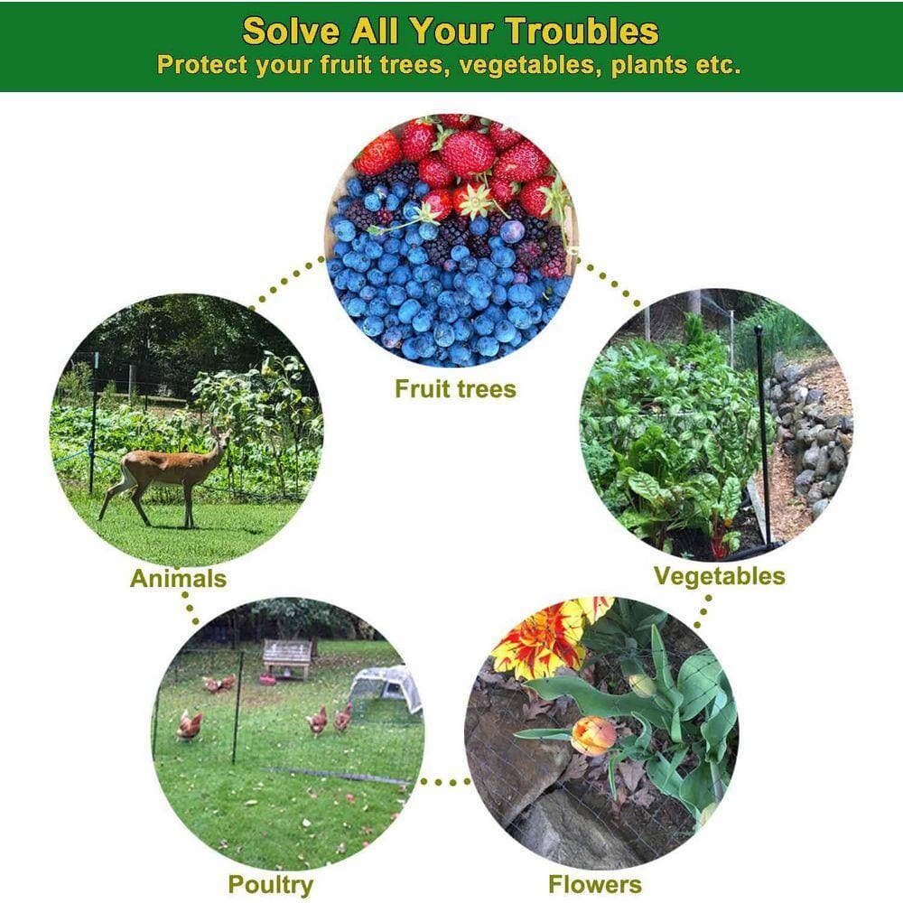 KIWDZFU Bird Netting 7.5 x 100 ft. Heavy Garden Netting for Fruit Trees, Plants, Vegetables Protection Against Animals (3)