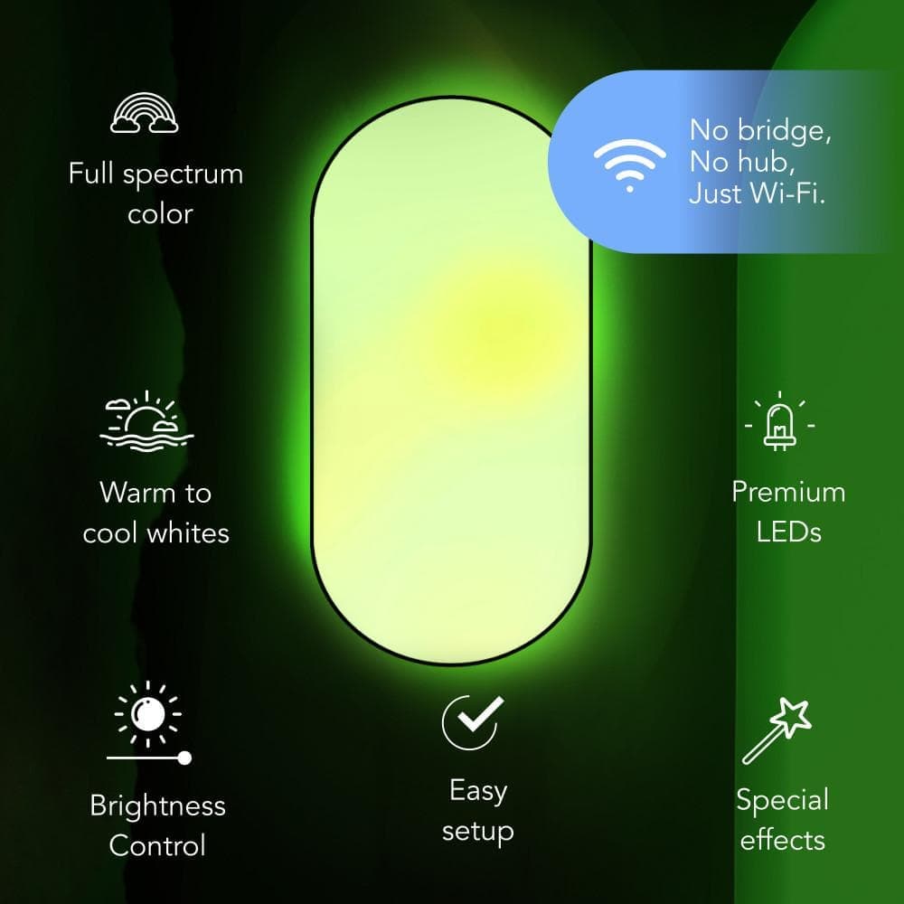 LIFX 26 in. Oval Capsule Smart Black Multi-Color WiFi Selectable LED Flush Mount Ceiling Light Works Alexa/Hey Google/HomeKit (3)