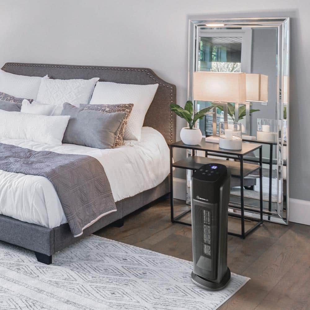 VISIONAIR 1500/750-Watt 23 in. Oscillating Ceramic Electric Forced Air Tower Heater with Remote (2)
