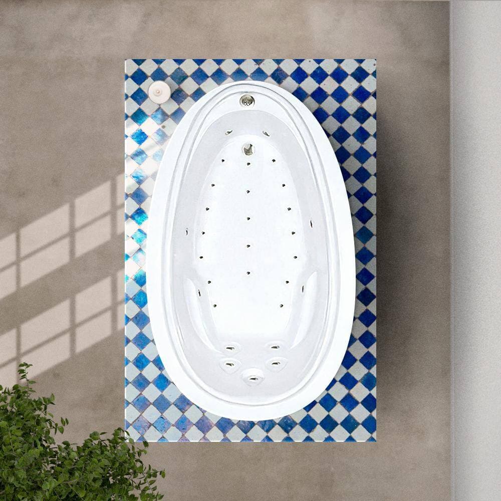 Comfortflo Premier 72 in. x 44 in. Acrylic Oval Drop-in Air Bathtub with Reversible Drain in Bone (3)
